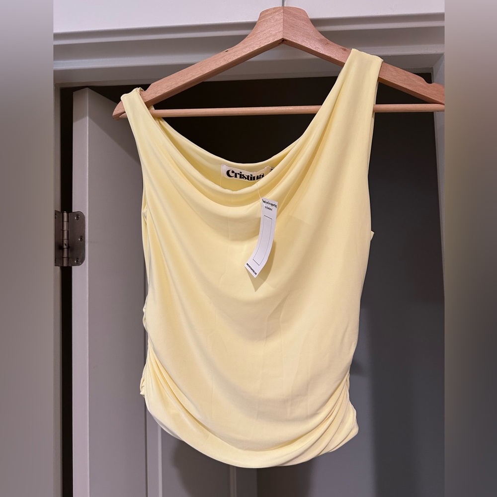 Draped Off shoulder top - Butter Yellow